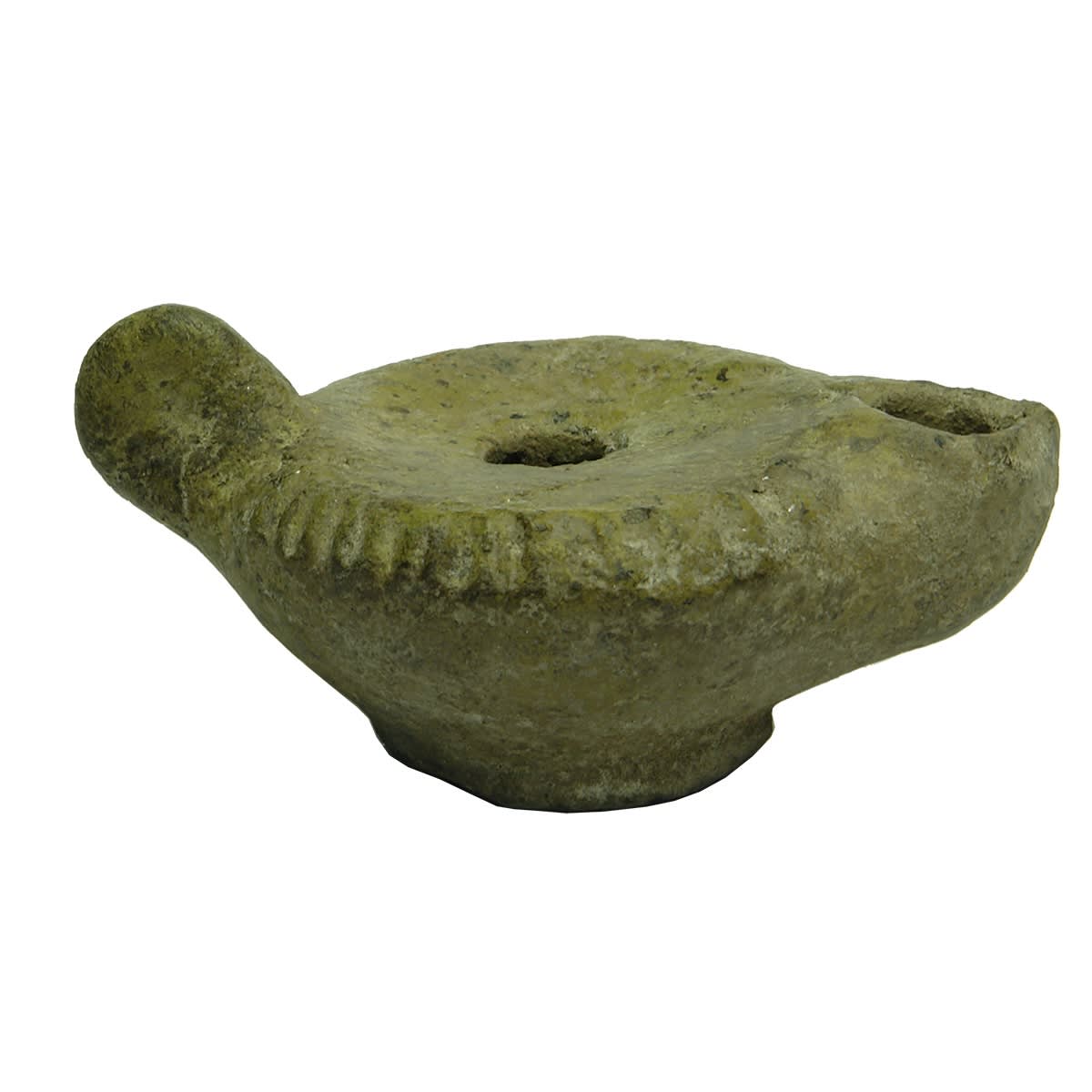 Small Roman Oil Lamp. With certificate stating it is 3rd to 4th Century AD.