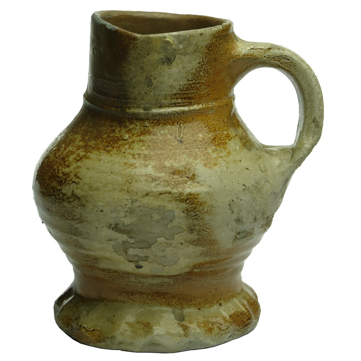 Very early stoneware wide mouth jug.