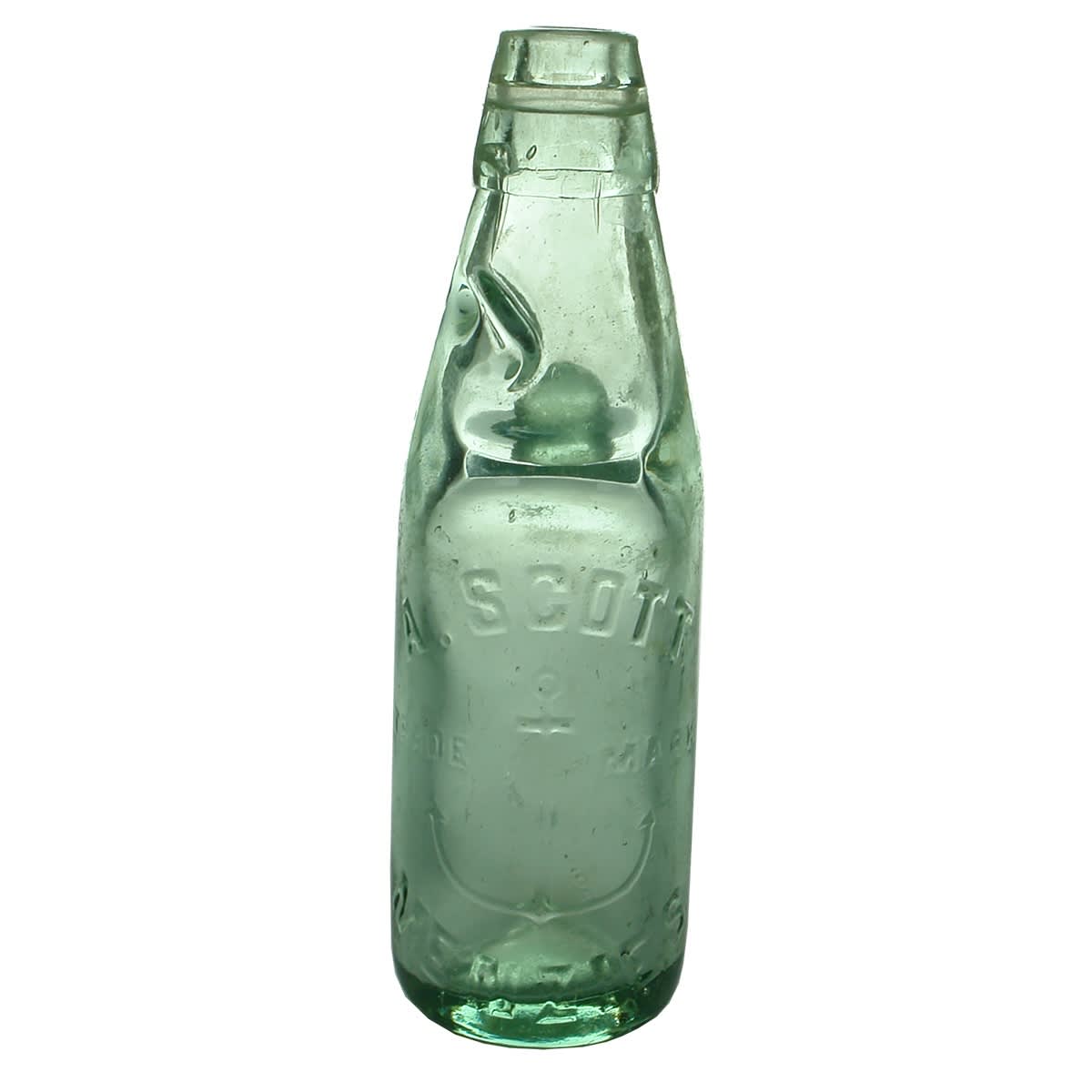 Codd. A. Scott, Menzies. Riley Mnfg Co Ltd, London. One Way Pour. Aqua. 6 oz. (Western Australia)