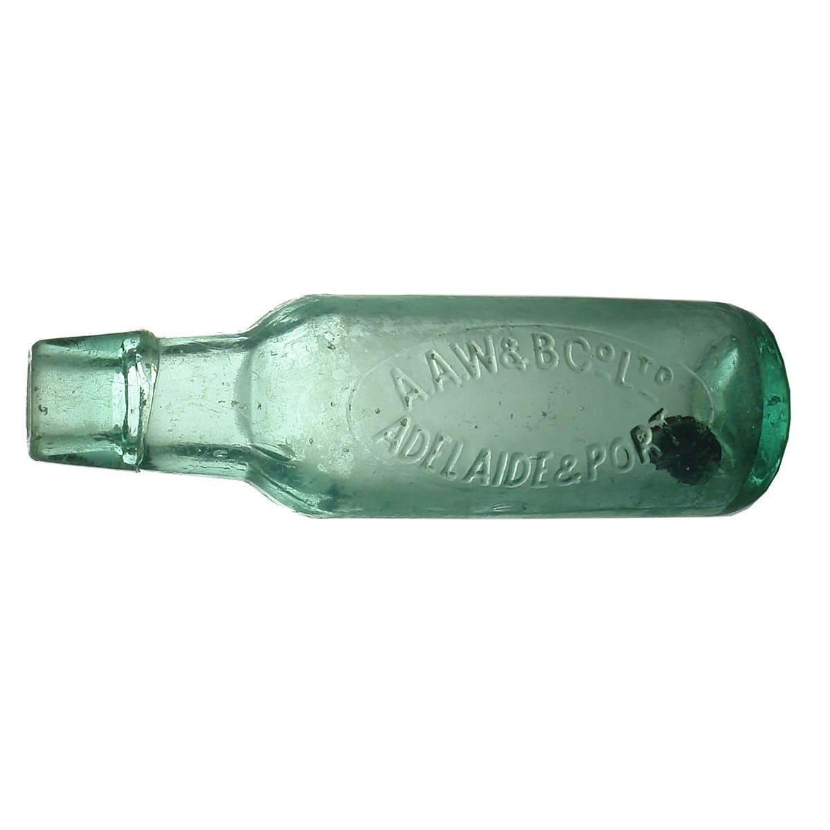 Lamont. A. A. W. & B. Co. Ld, Adelaide & Port. Embossed one side, two curved lines. OO. Aqua. 6 oz. (South Australia)