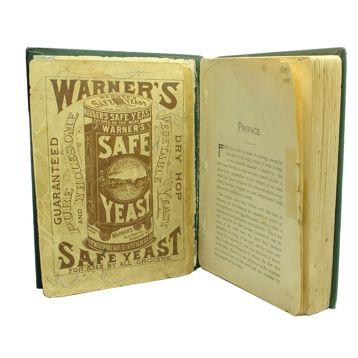 Book. Warner's Safe Cook Book. Warner's Safe Yeast Company. H. H. Warner & Co. Rochester NY. 1887.