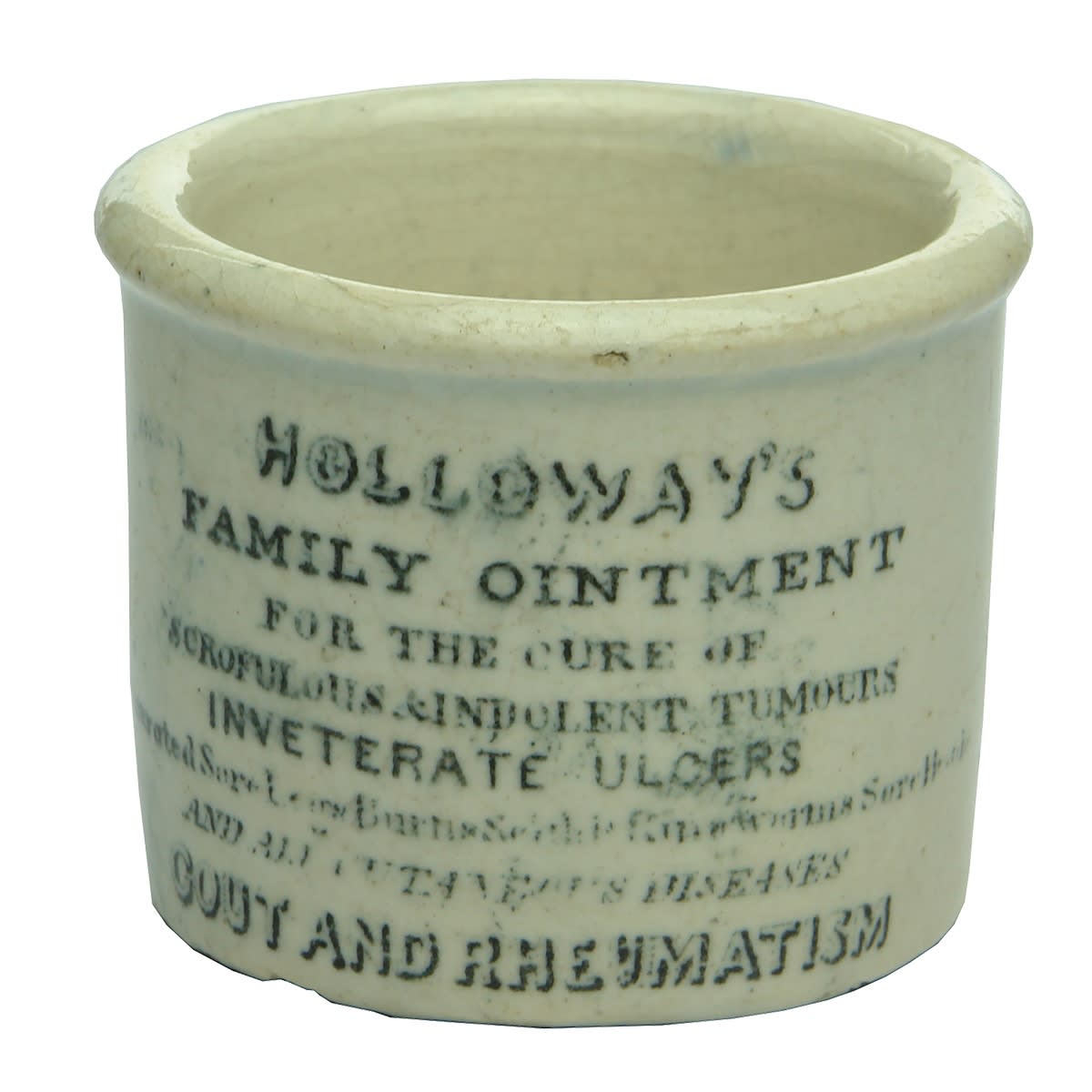 Holloways Ointment Pot. Family Ointment, 244 Strand, London.