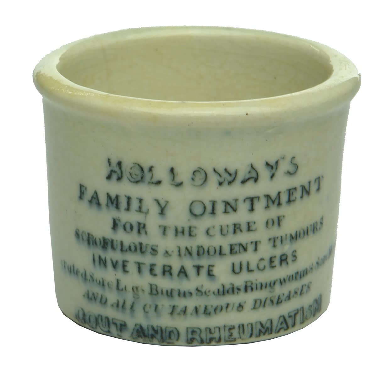 Holloways Ointment Pot. Family Ointment, 244 Strand, London.