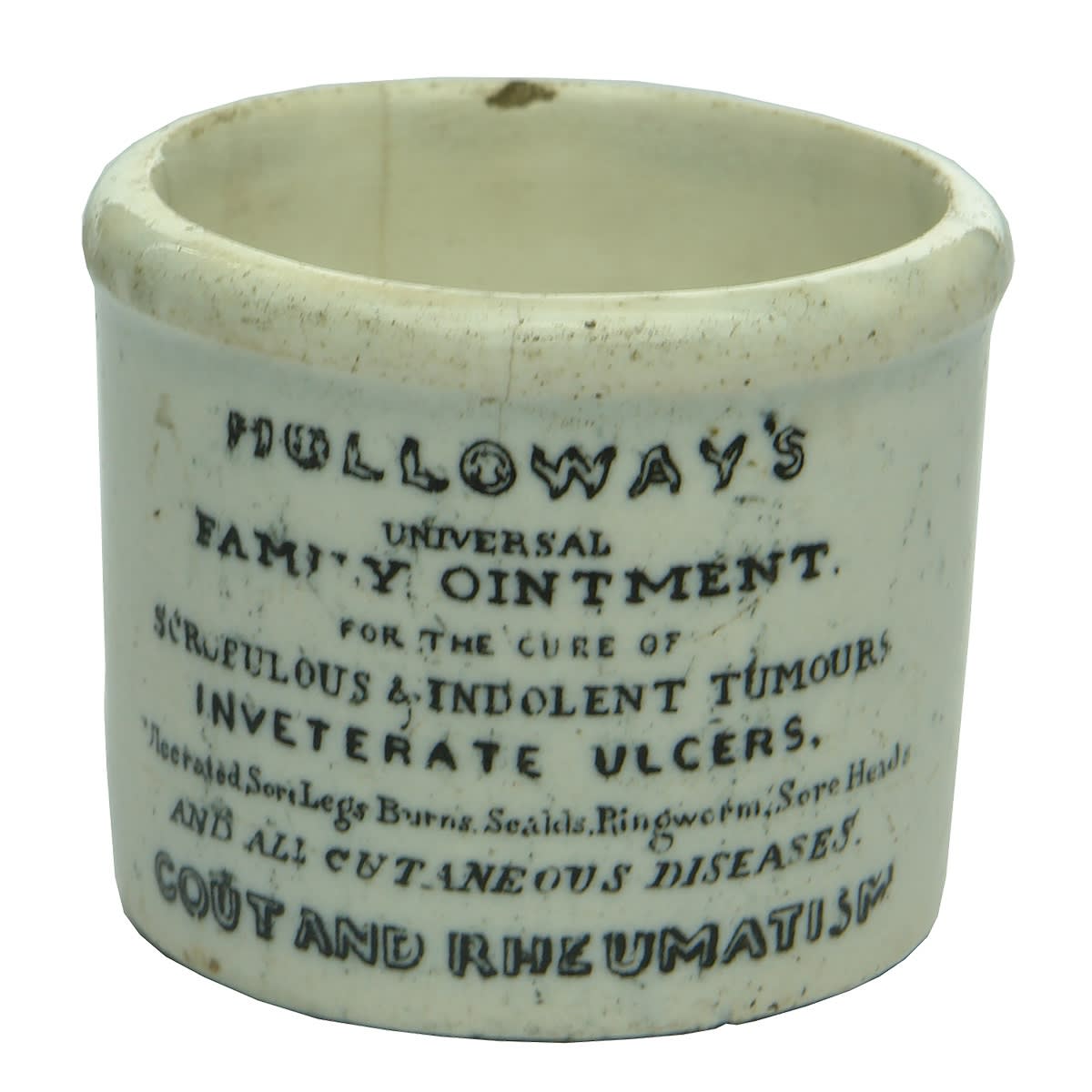 Holloways Ointment Pot. Universal Family Ointment, 244 Strand, London.