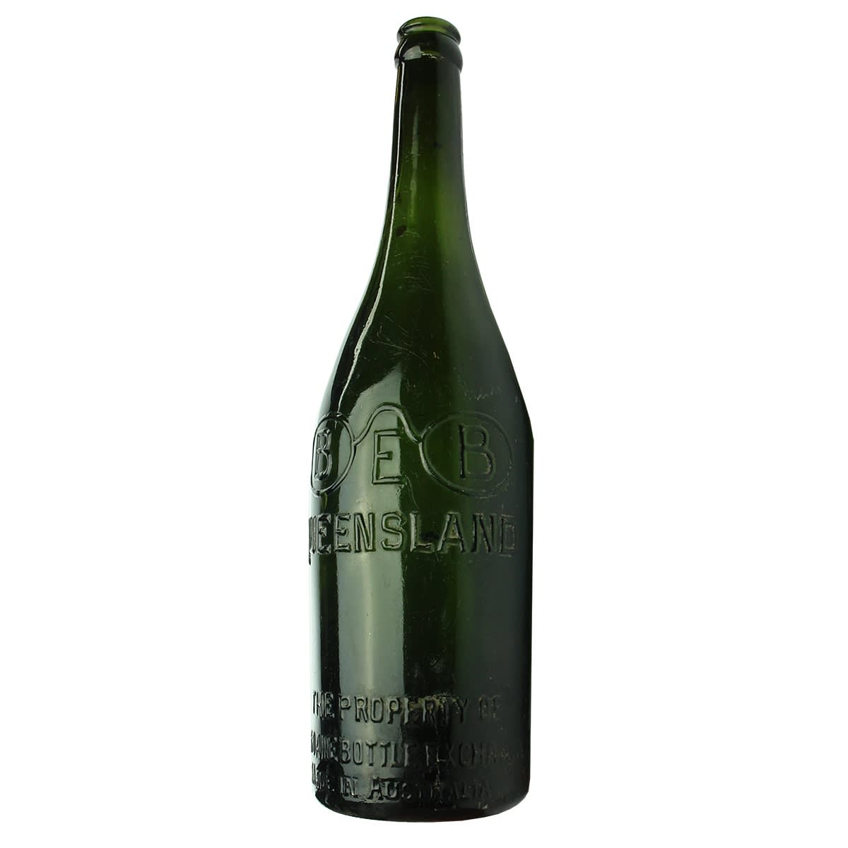 Beer. BEB Brisbane Bottle Exchange. Spectacles. Crown Seal. Green. 26 oz. (Queensland)