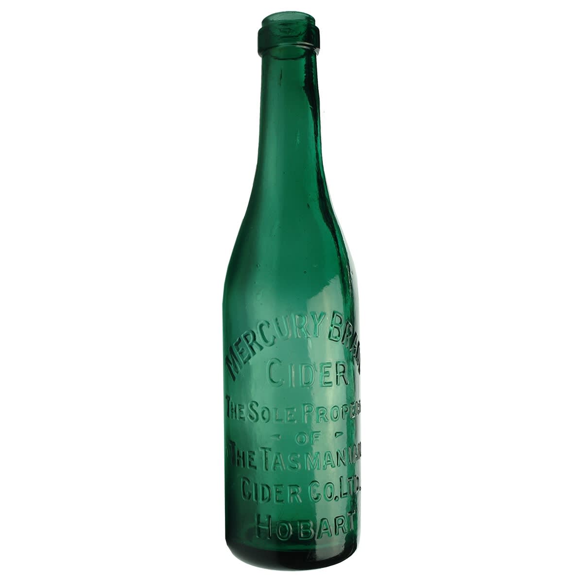 Cider. Mercury Brand Cider, Hobart. Ring Seal. Green. 13 oz. (Tasmania)