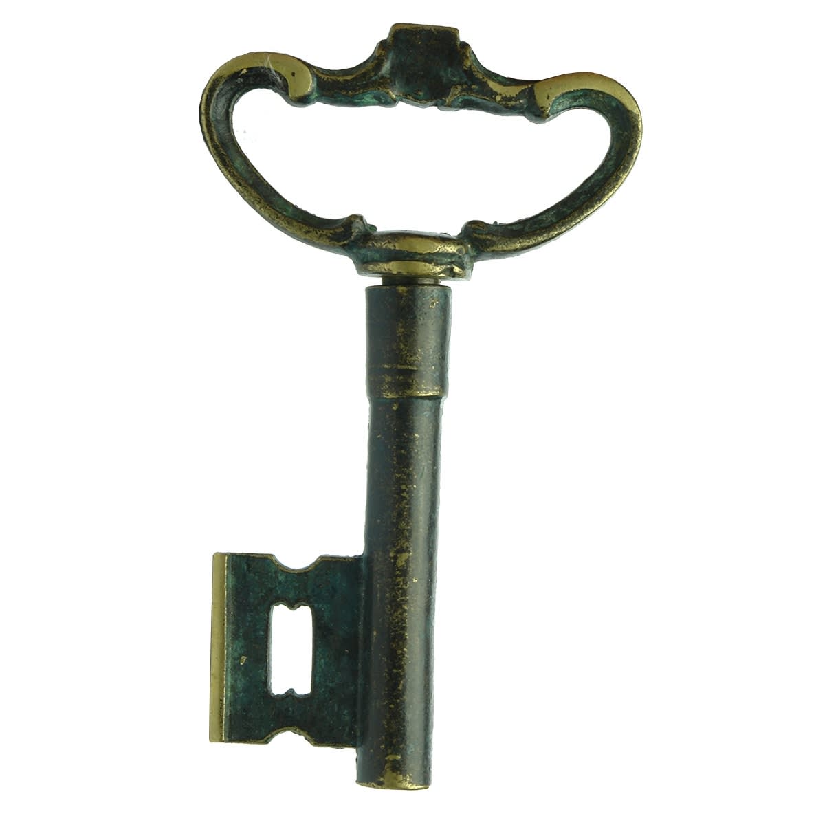 Opener. French brass key shaped corkscrew.