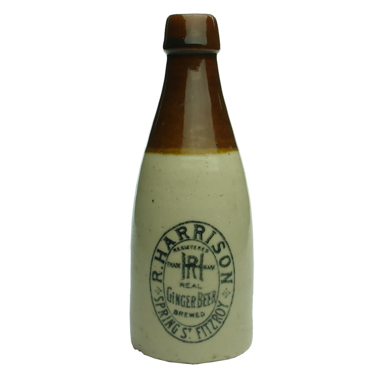 Ginger Beer. R. Harrison, Fitzroy, Real variety. Chocolate top. Champagne. (Victoria)