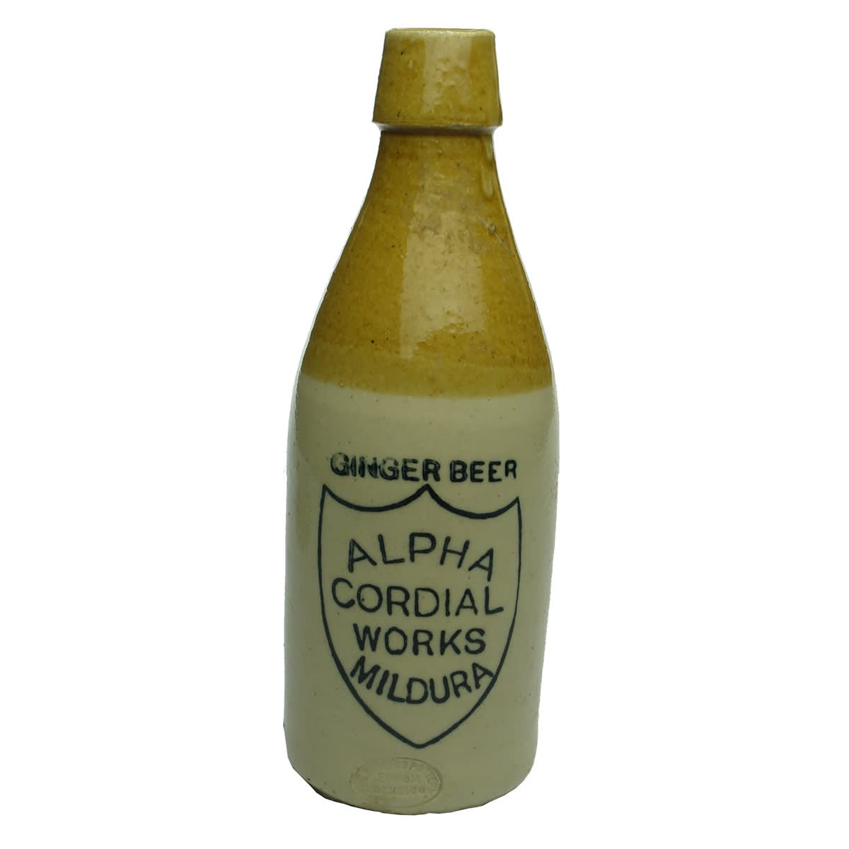 Ginger Beer. Alpha Cordial Works. Mildura. Tan Top. 10 oz. (Victoria)