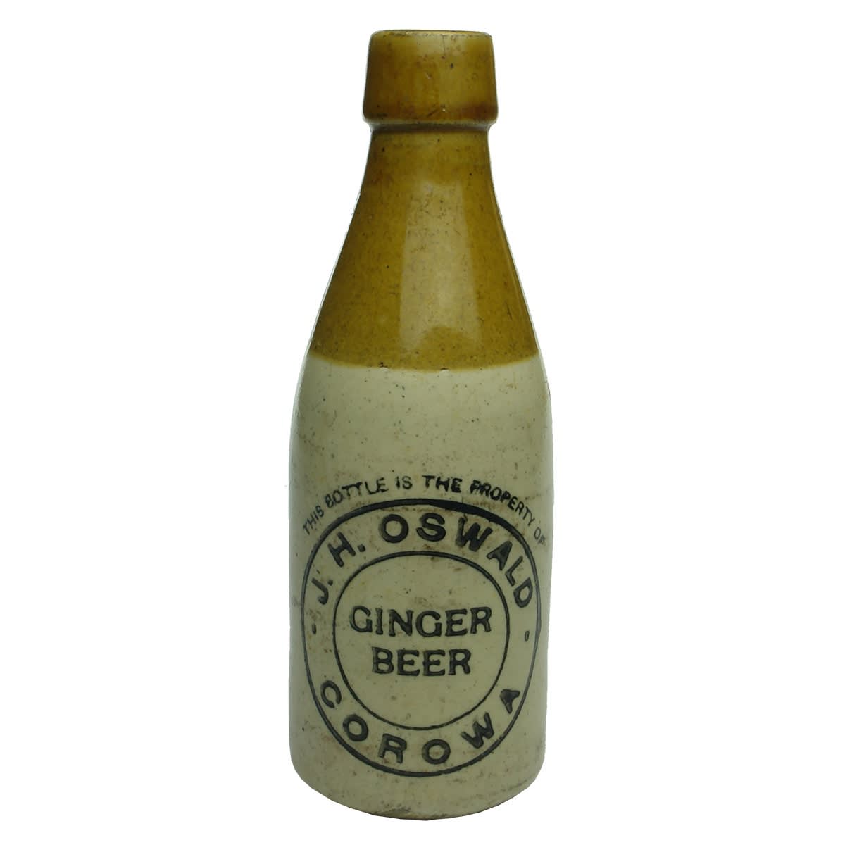 Ginger Beer. J. H. Oswald, Corowa. R. Fowler. Tan Top. (New South Wales)