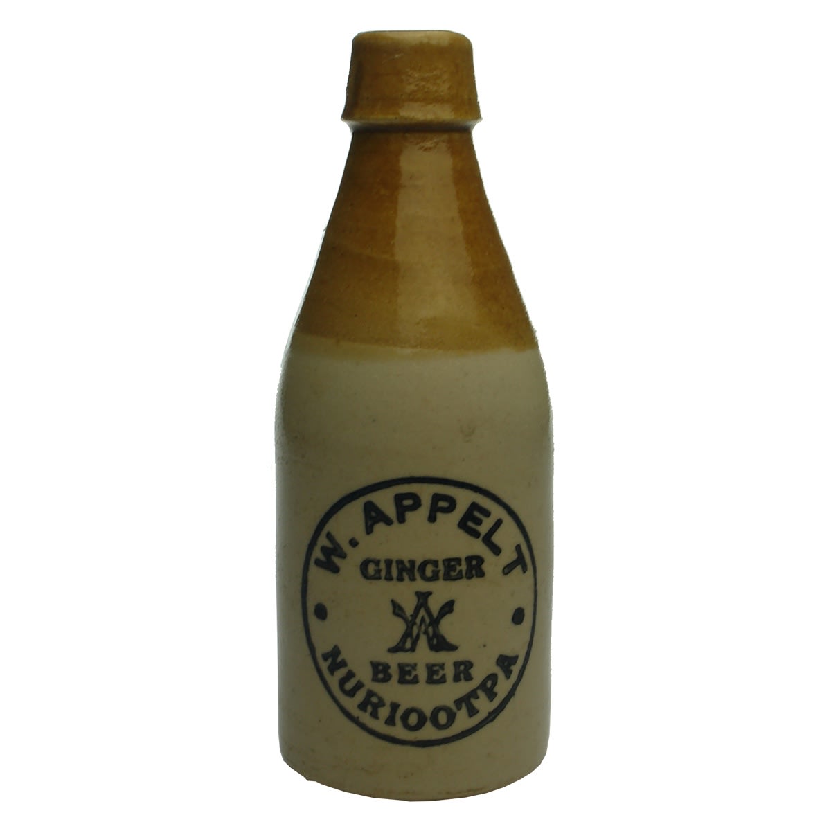 Ginger Beer. W. Appelt, Nuriootpa. Cork stopper. Champagne. Tan top. (South Australia)