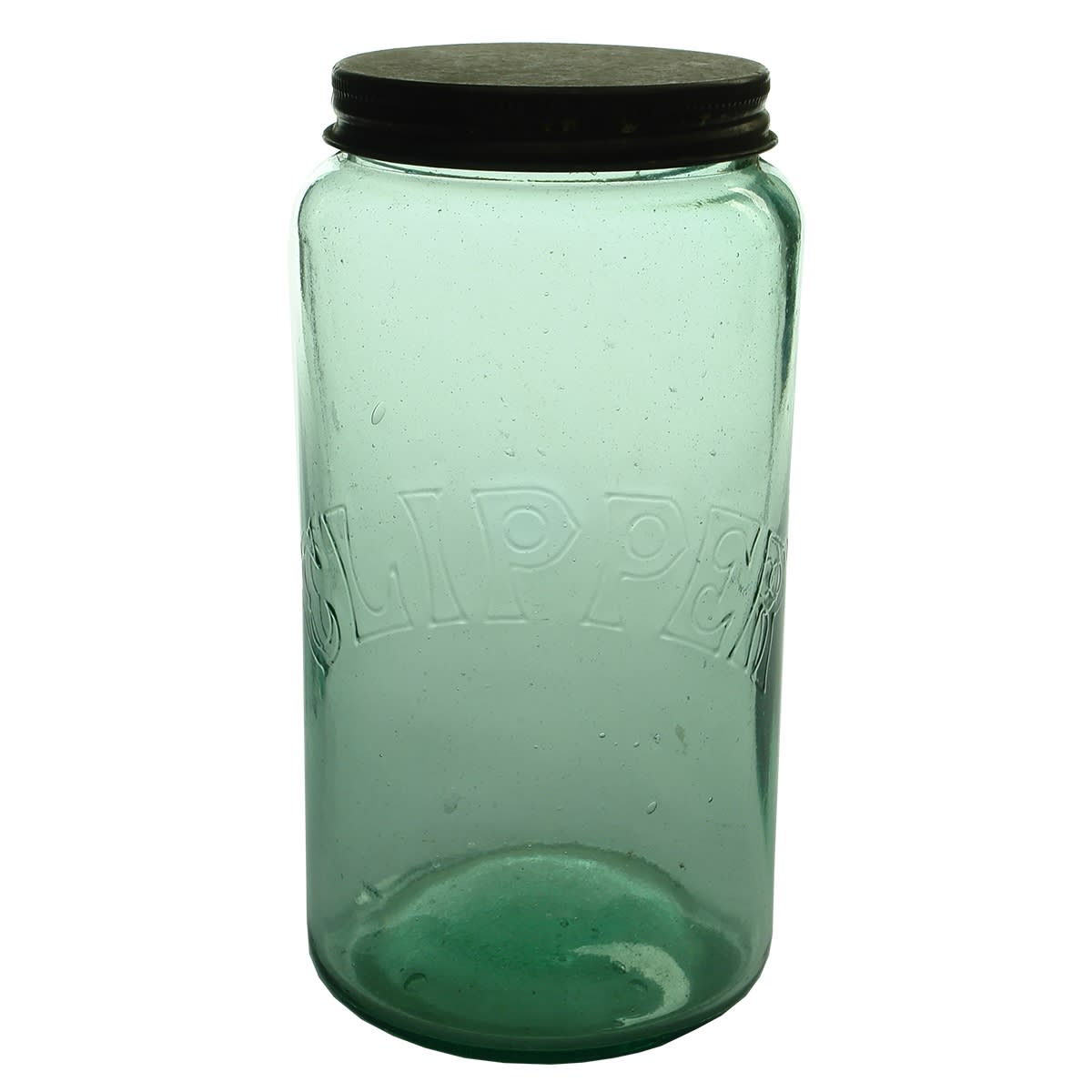 Fruit Jar. "Clipper". Aqua. Half Gallon. (Australia)