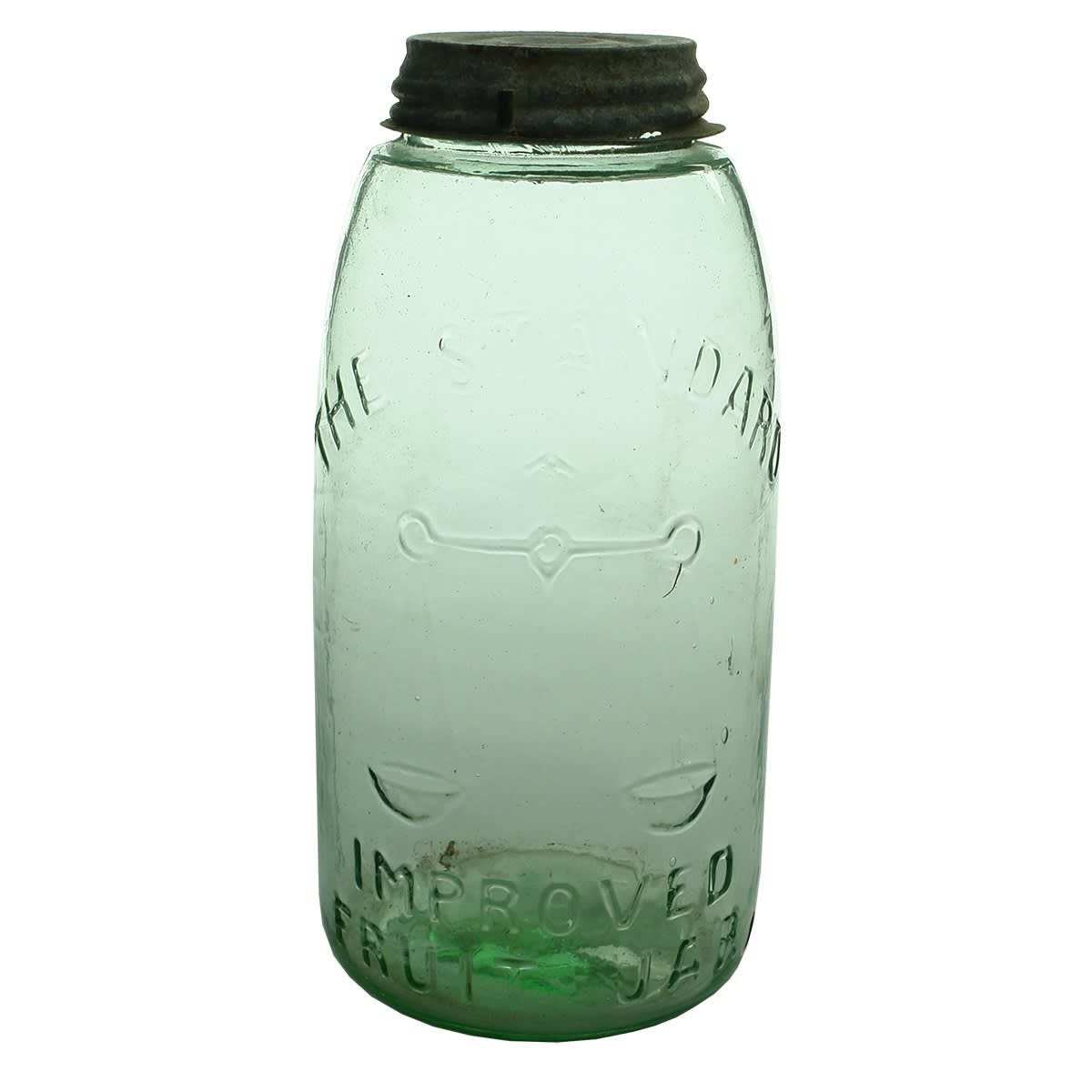 Preserving Jar. The Standard Improved Fruit Jar. Made in Belgium. Aqua. Half Gallon. (Australia)