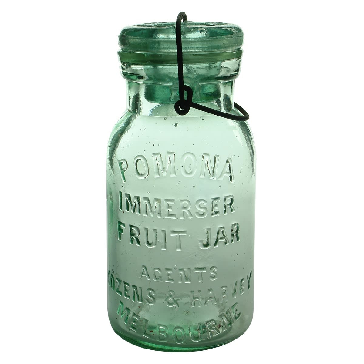 Preserving Jar. Pomona Immerser Fruit Jar. Cozens & Harvey, Melbourne. Quart. Immerser Lid. (Victoria)