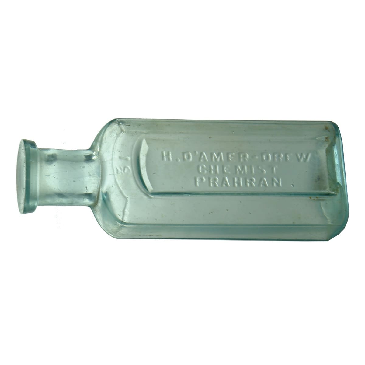 Chemist. H. D'Amer-Drew, Prahran. Aqua. 1 oz. (Victoria)