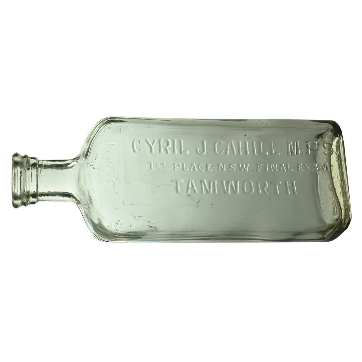 Chemist. Cyril J. Cahill, Tamworth. Clear. 8 oz. (New South Wales)