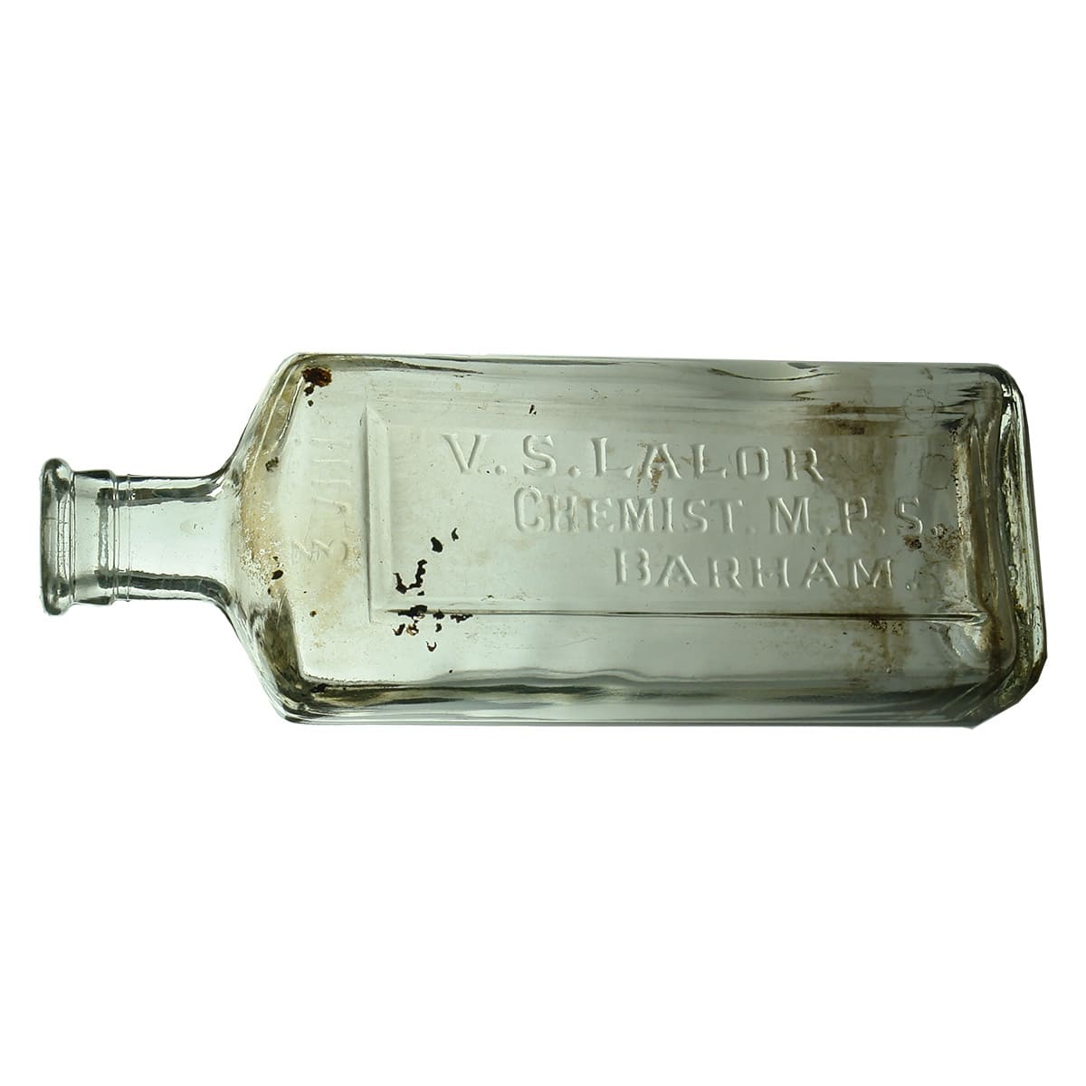 Chemist. V. S. Lalor, Barham. Clear. 8 oz. (New South Wales)