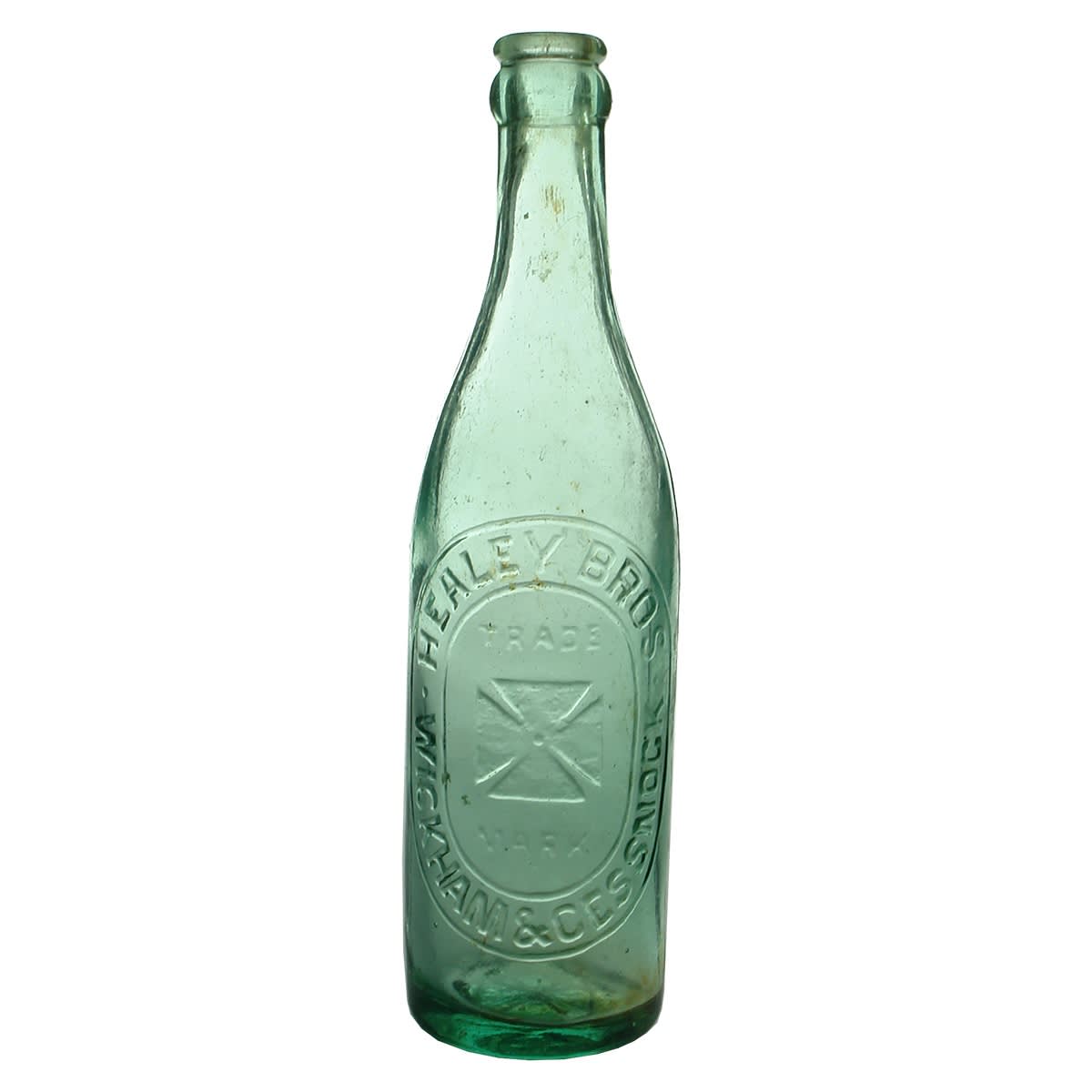 Crown Seal. Healey Bros, Wickham & Cessnock. Aqua. 10 oz. (New South Wales)