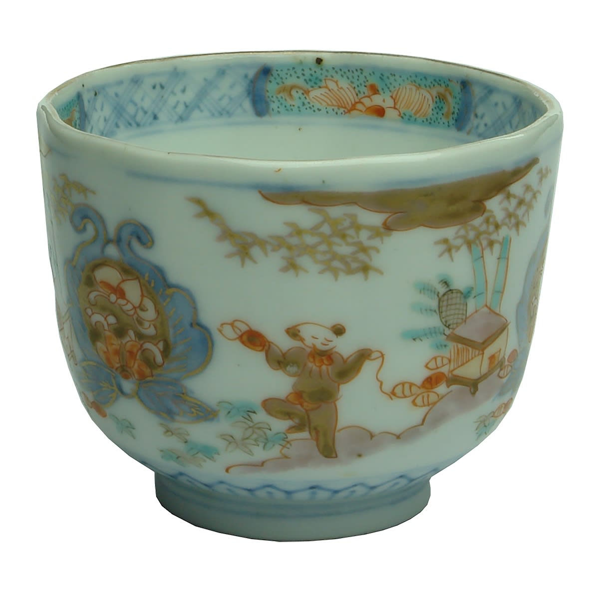 Cup. Porcelain with multi-coloured decoration.