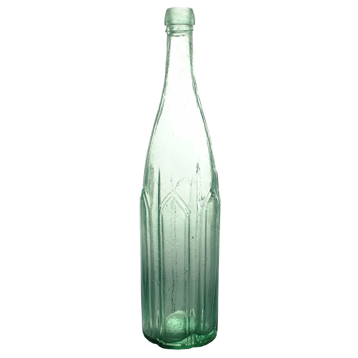 Goldfields Vinegar. Six Gothic Arches. 26 oz. Aqua.