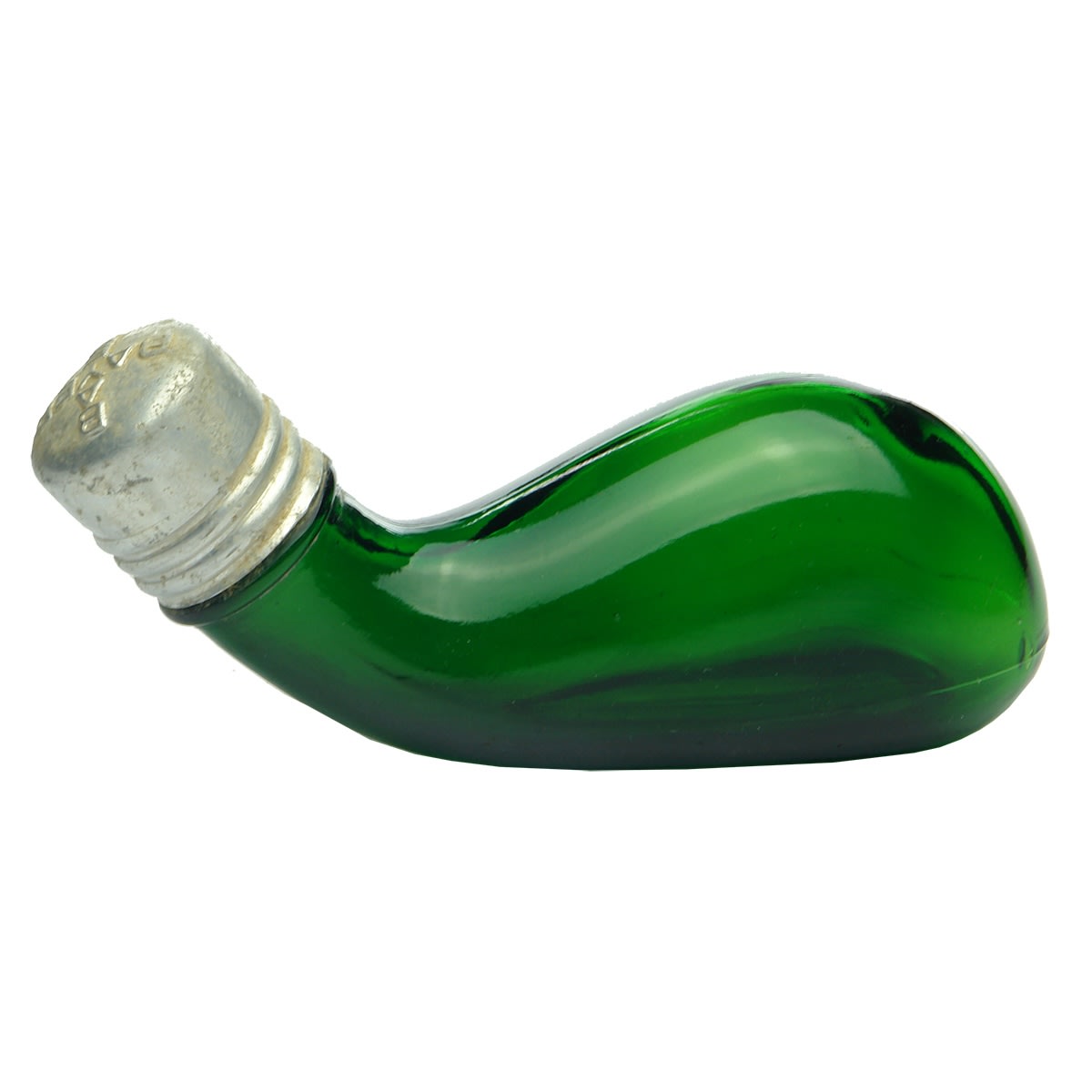 Medicine. Green Bayer Snail Shaped Bottle. (Germany)