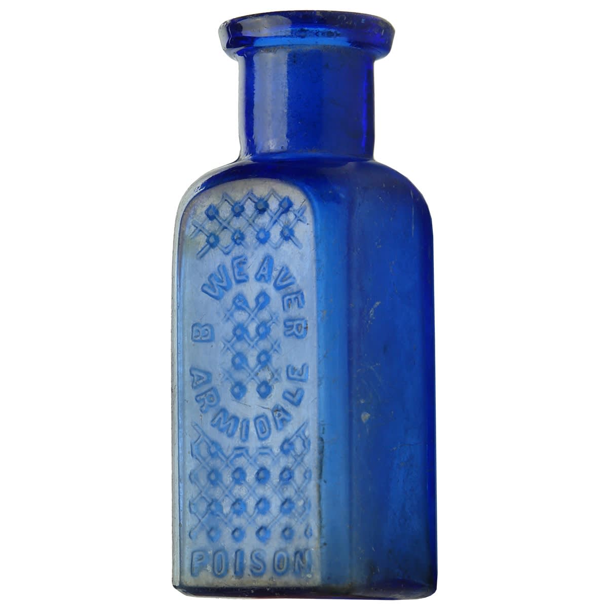 Chemist Poison. B. Weaver, Armidale. Whitall Tatum. Cobalt Blue. Half Ounce. 66 mm. (New South Wales)