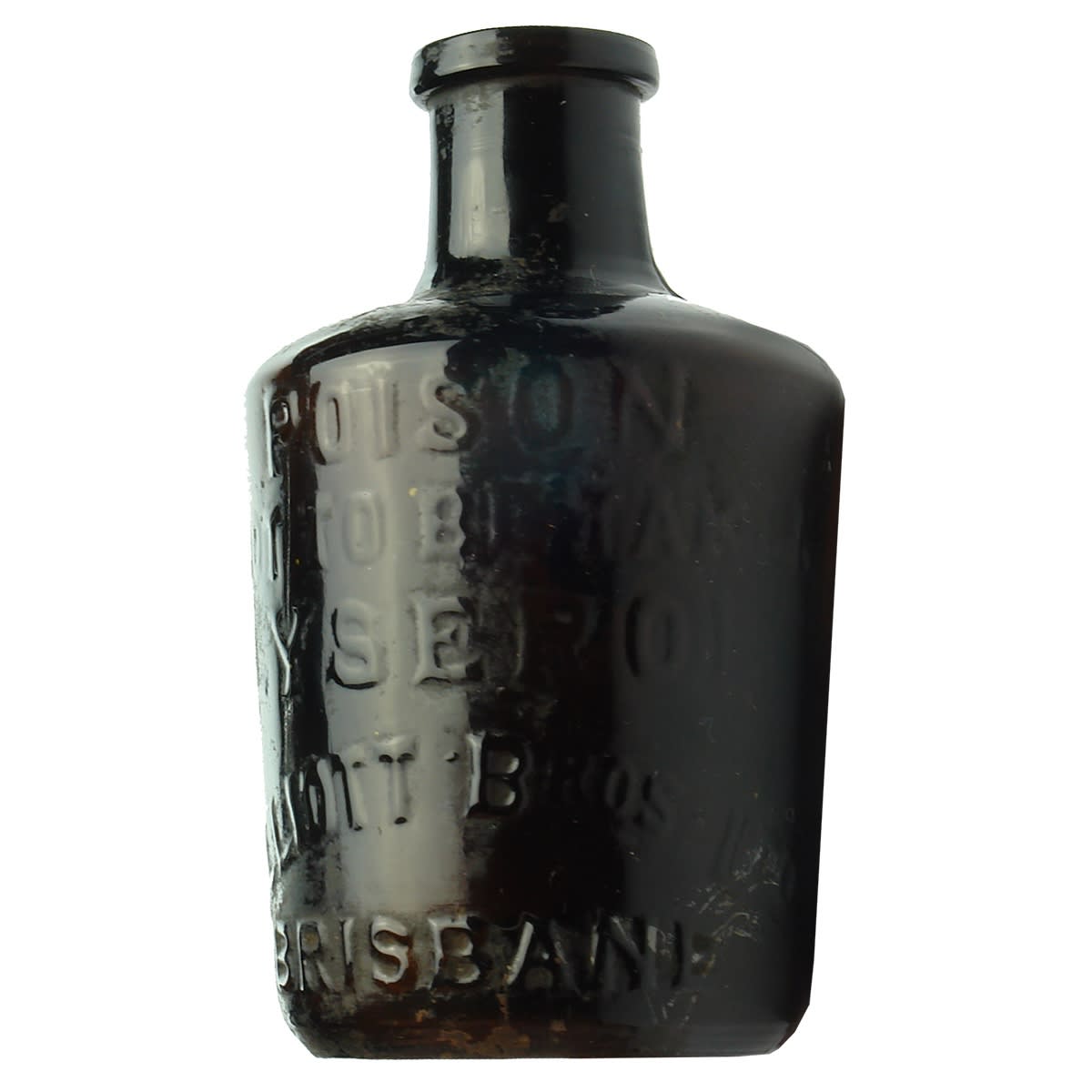 Poison. Lysol. Lyserol. Elliott Bros Ltd. Brisbane. Dark Amber. 2 oz. Jug Poison. (Queensland)