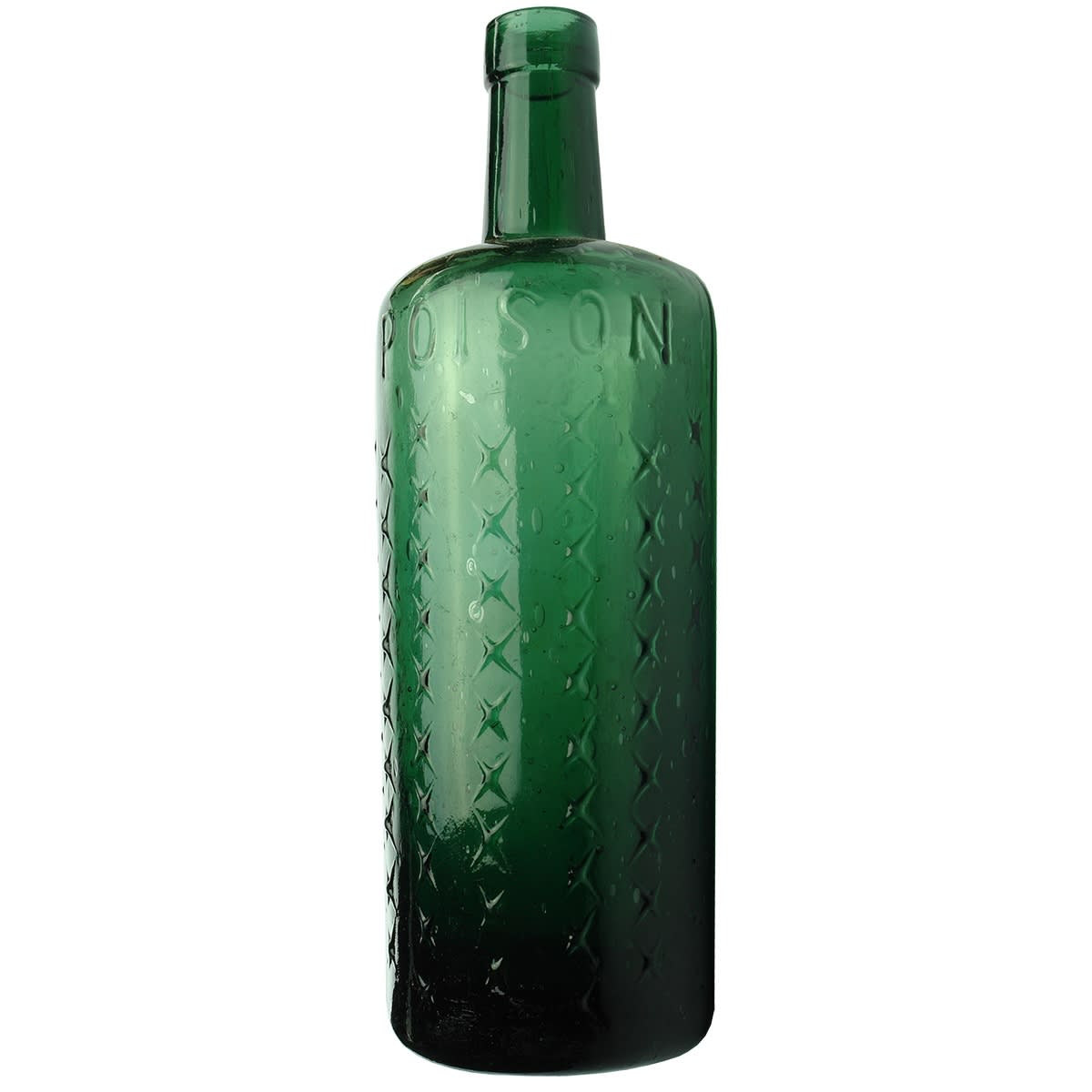 Poison. A. M. Bickford & Sons Ltd. 7 columns of stars (alternating between 9 and 10 per column). Green. 26 oz. (South Australia)