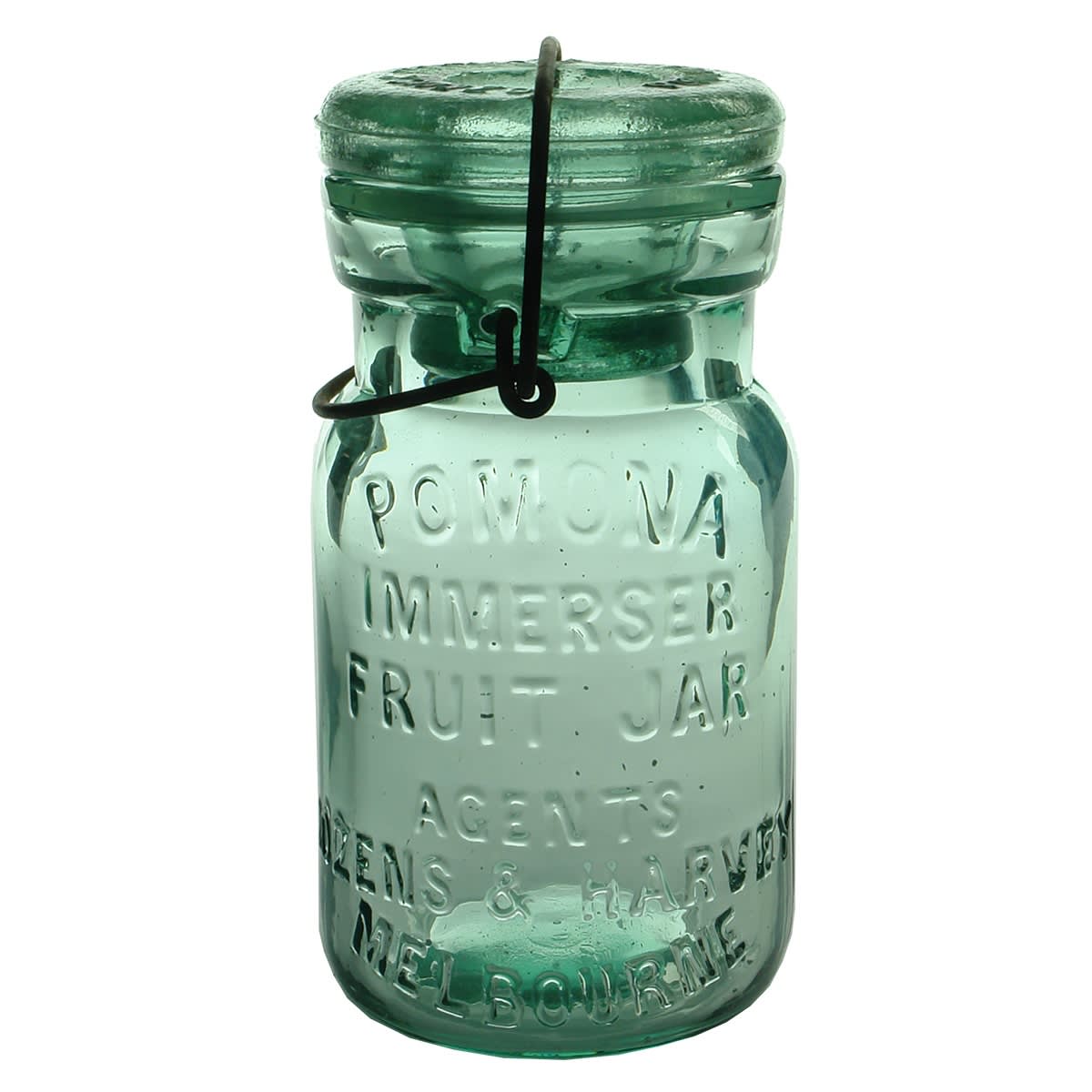 Preserving Jar. Cozens & Harvey, Pomona Immerser Fruit Jar, Melbourne. Pint. Immerser lid. Cozens & Harvey Patent. (Victoria)