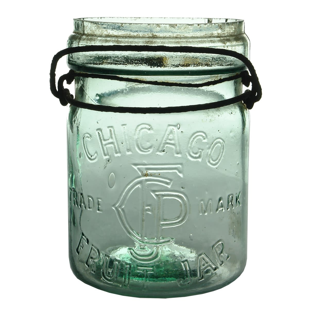 Preserving Jar. Chicago Fruit Jar. Pint. Aqua. (Victoria)