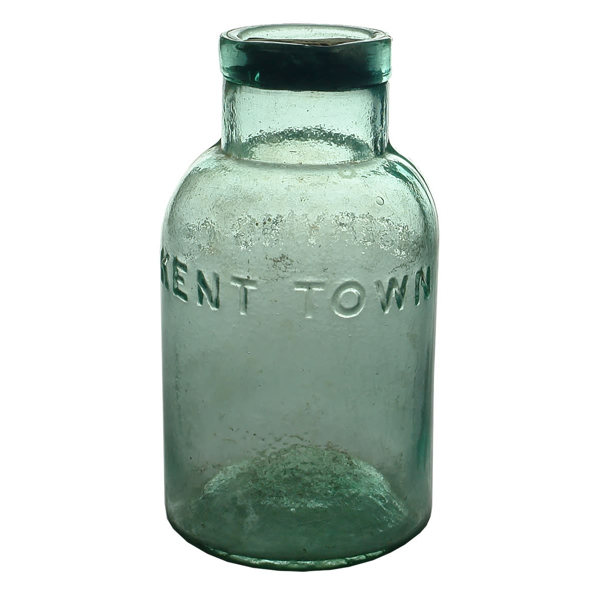 Jam Jar. Kent Town Preserving Co. Aqua. 2 Pound. (South Australia)