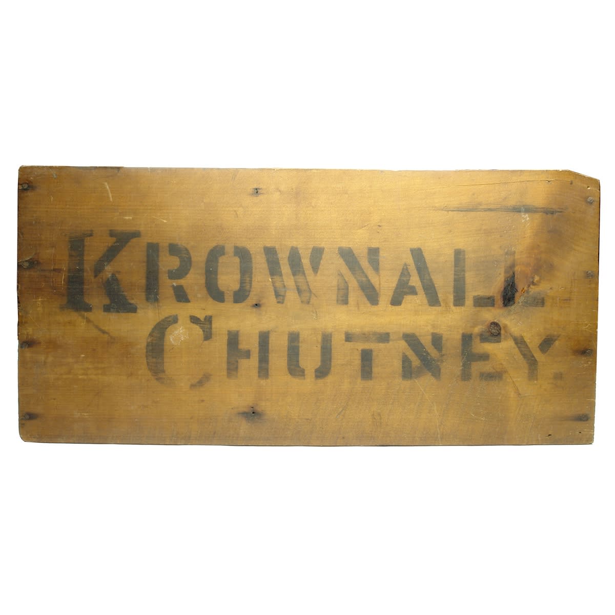 Box End. Krownall Chutney. (Bengal Chutney Co., South Brisbane, Queensland)