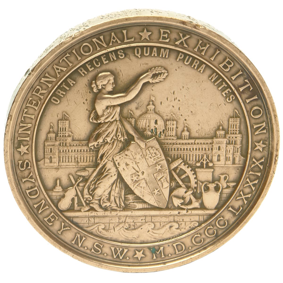 Medal. Copper 1879 Sydney International Exhibition Medallion. J. S. & A. B. Wyon. (New South Wales)