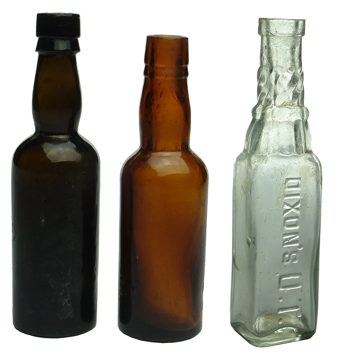 3 Samples: Black and Amber wines; Dixon's OT Cordials.