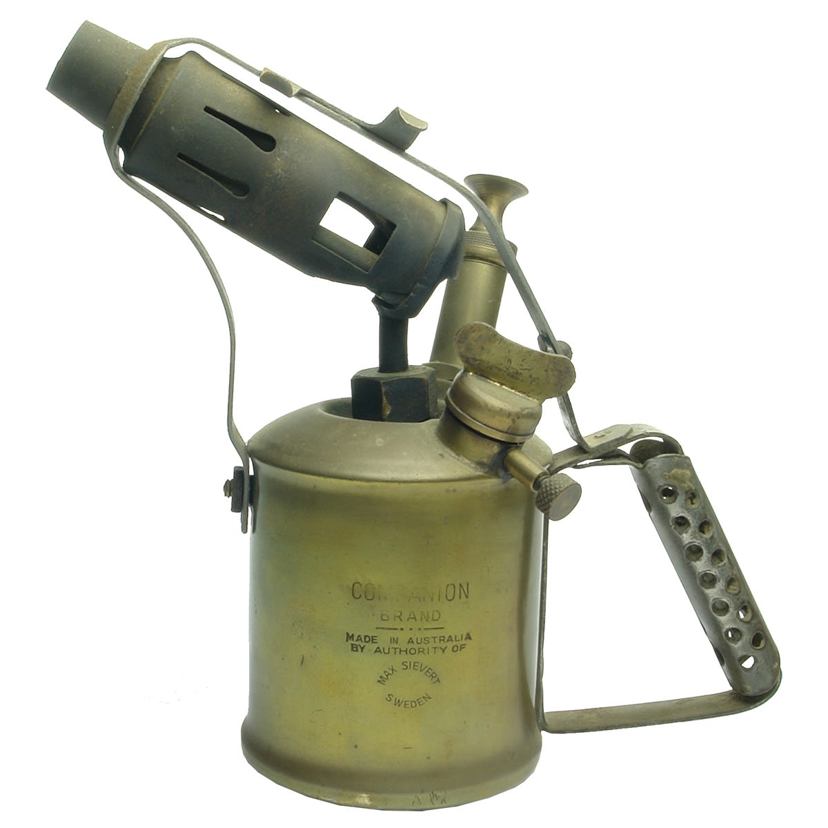 Metalware. Companion Brand, Made in Australia by authority of Max Sievert, Sweden. Blowtorch. Medium size.