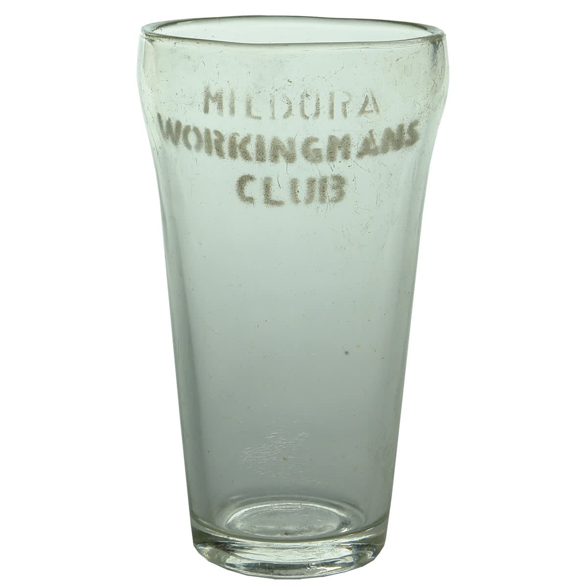 Beer. Mildura Working Mans Club Beer Glass.