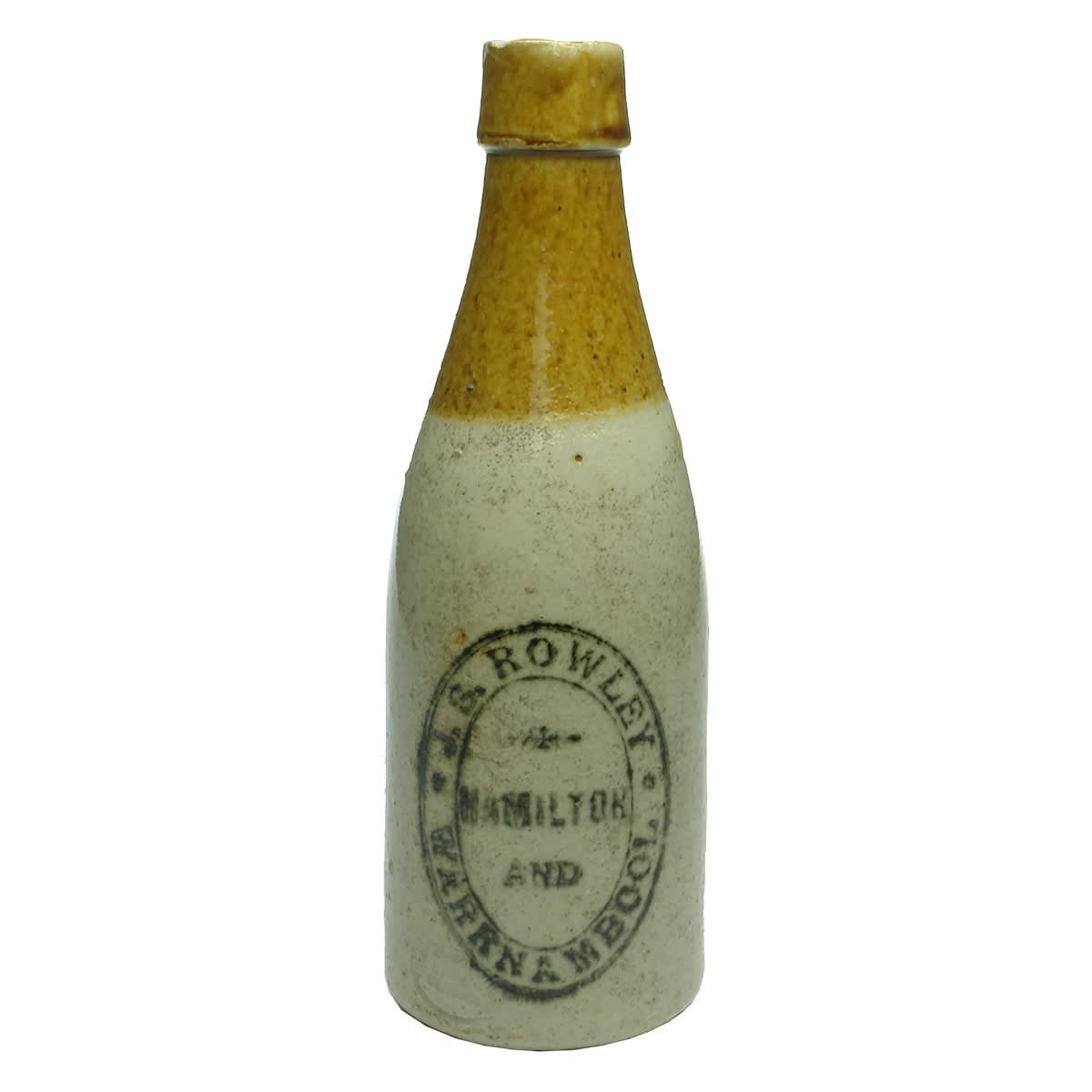 Ginger Beer.  J. S. Rowley, Hamilton and Warrnambool. Bendigo Pottery. (Victoria)