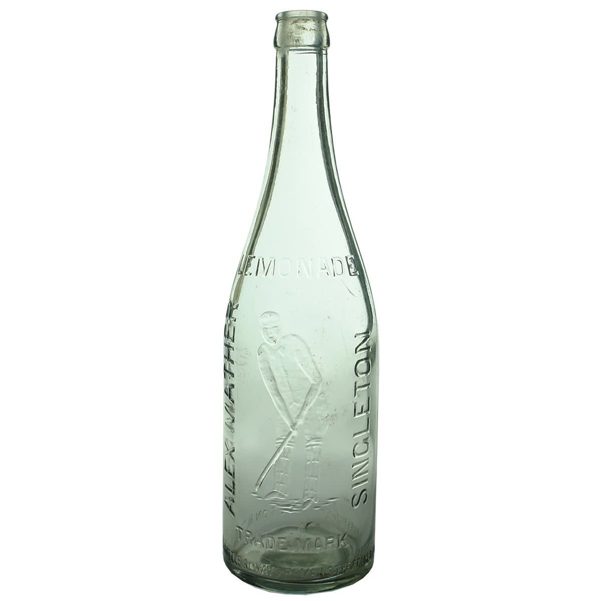 Crown Seal. Alex Mather, Singleton. Cricketer. Batsman. Champagne. Clear/Grey. 26 oz. (New South Wales)