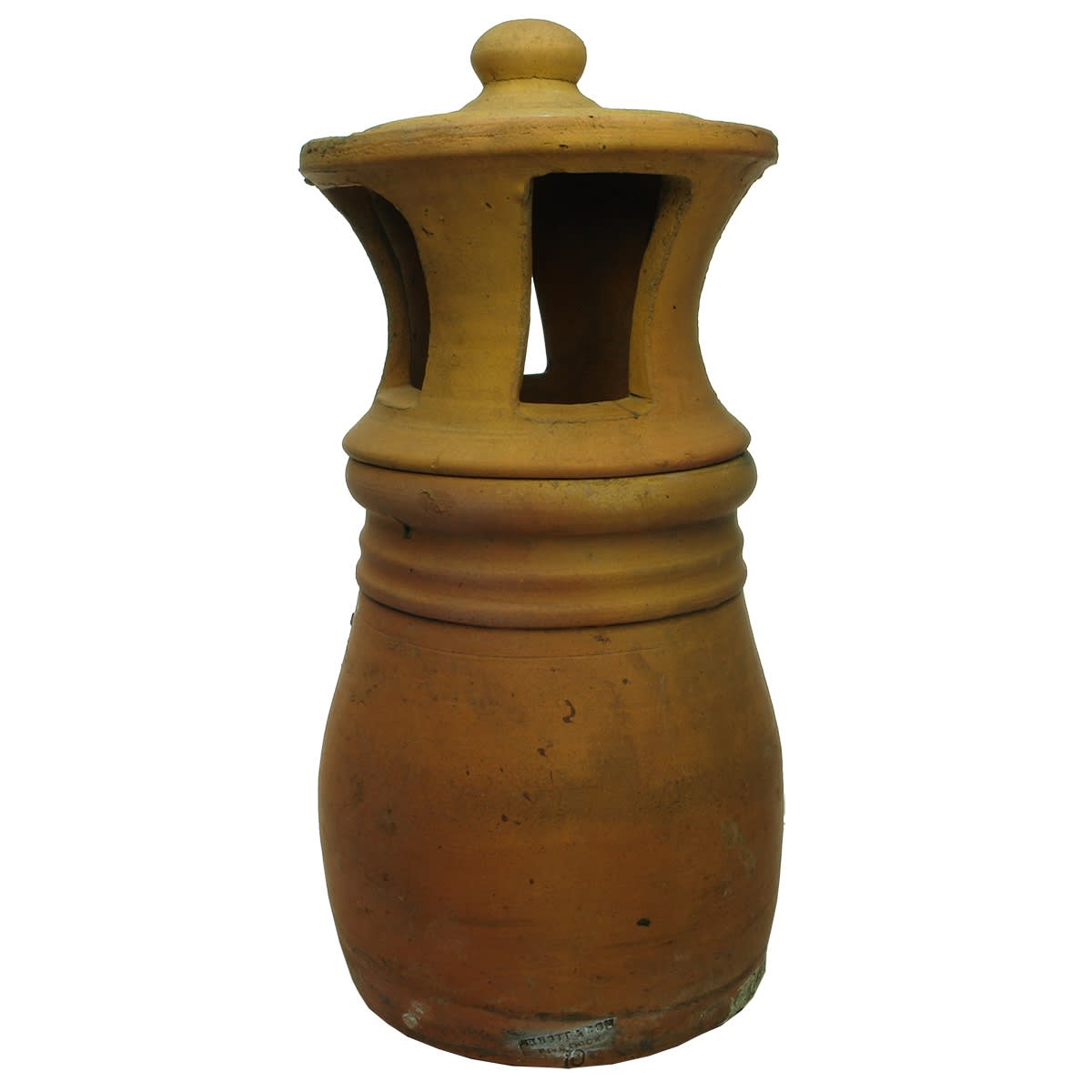 Terracotta Chimney Pot & Topper. Abbott & Son, Five Dock. (Sydney, New South Wales)