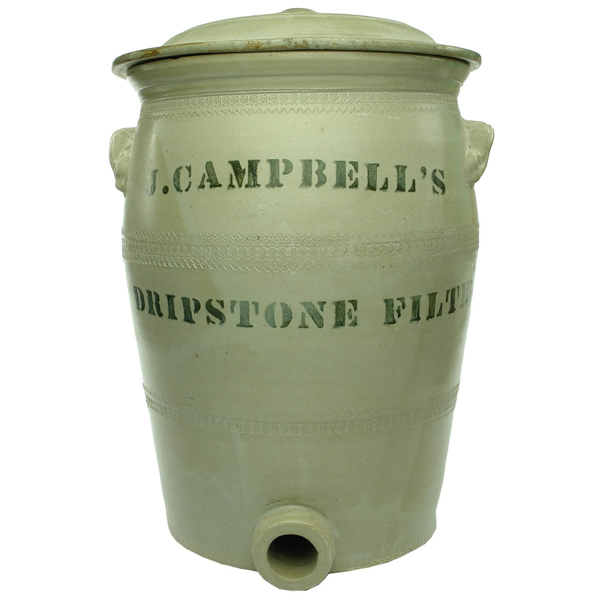 Pottery. J. Campbell's Dripstone Filter. All White. 2 Gallon. NOT FOR POST. (Tasmania)