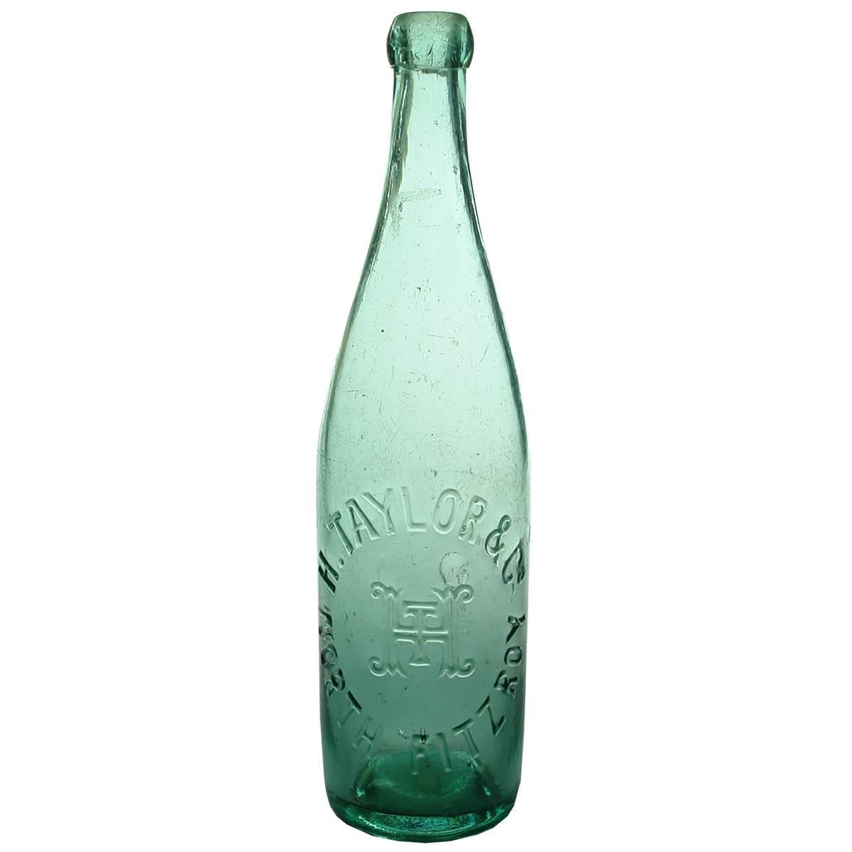 Blob Top Corker. H. Taylor & Co, Melbourne. Aqua. 26 oz. (Victoria)