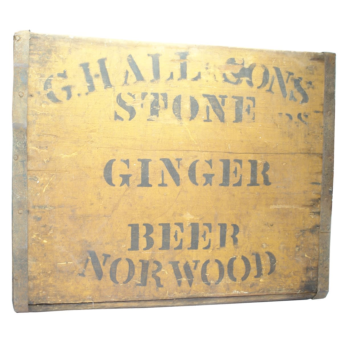 Box. G. Hall & Sons, Norwood. Wooden Crate Printed on All Four Sides! (South Australia)