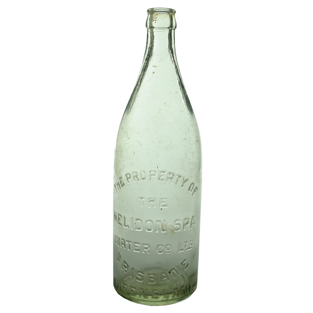 Crown Seal. Helidon Spa Water Co Ltd Brisbane Queenslane (Yes Queensland is spelled incorrectly on the bottle). 24 oz. (Queensland)