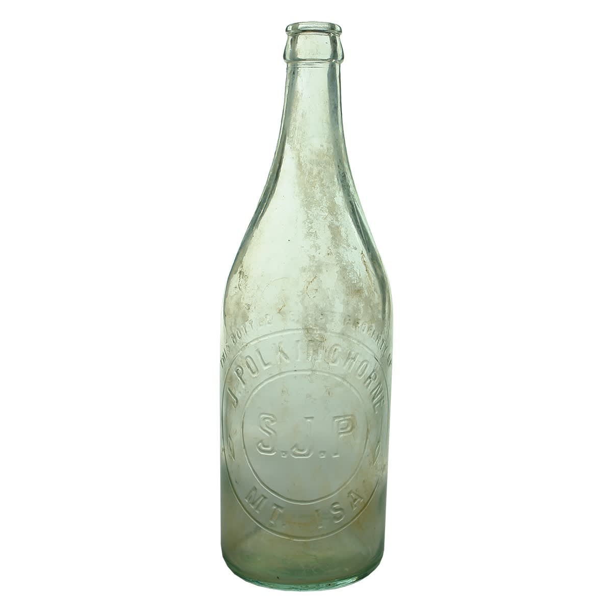 Crown Seal. J. Polkinghorne, Mt. Isa. Aqua. 24 oz. (Queensland)