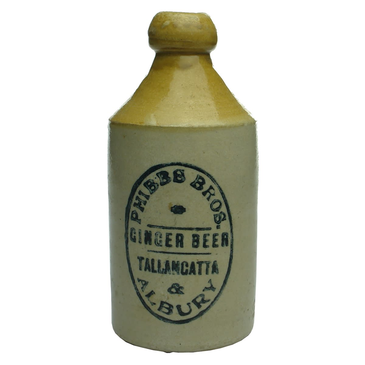 Ginger Beer. Phibbs Bros. Tallangatta & Albury. Bendigo Pottery. (Victoria & New South Wales)