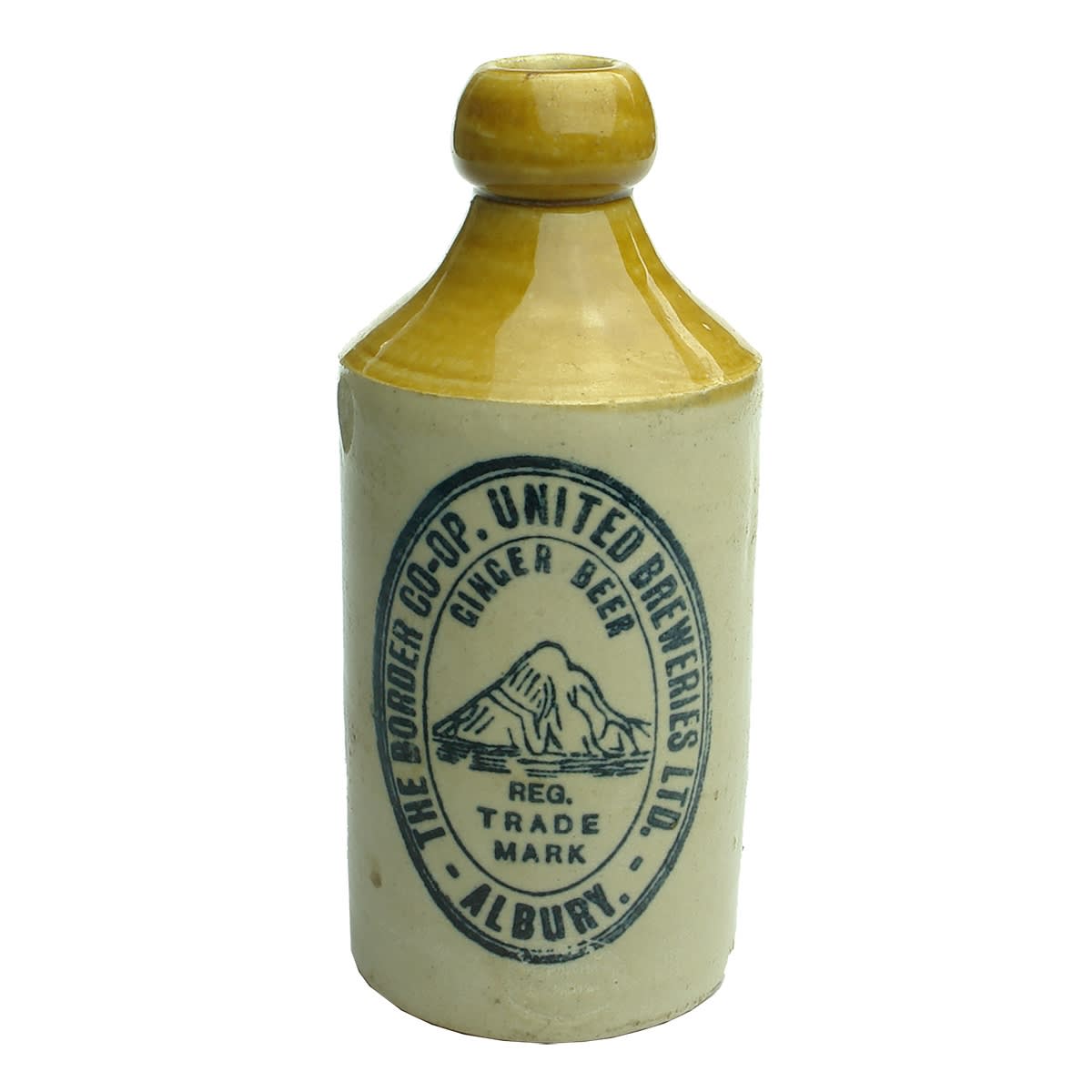 Ginger Beer. Border United Co-operative Breweries. Albury. Mountain. Tan Top. (New South Wales & Victoria)