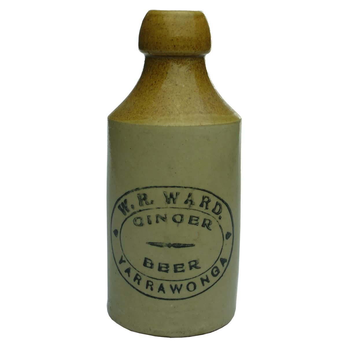 Ginger Beer. W. R. Ward, Yarrawonga. Dump. Tan Top. 10 oz. (Victoria)