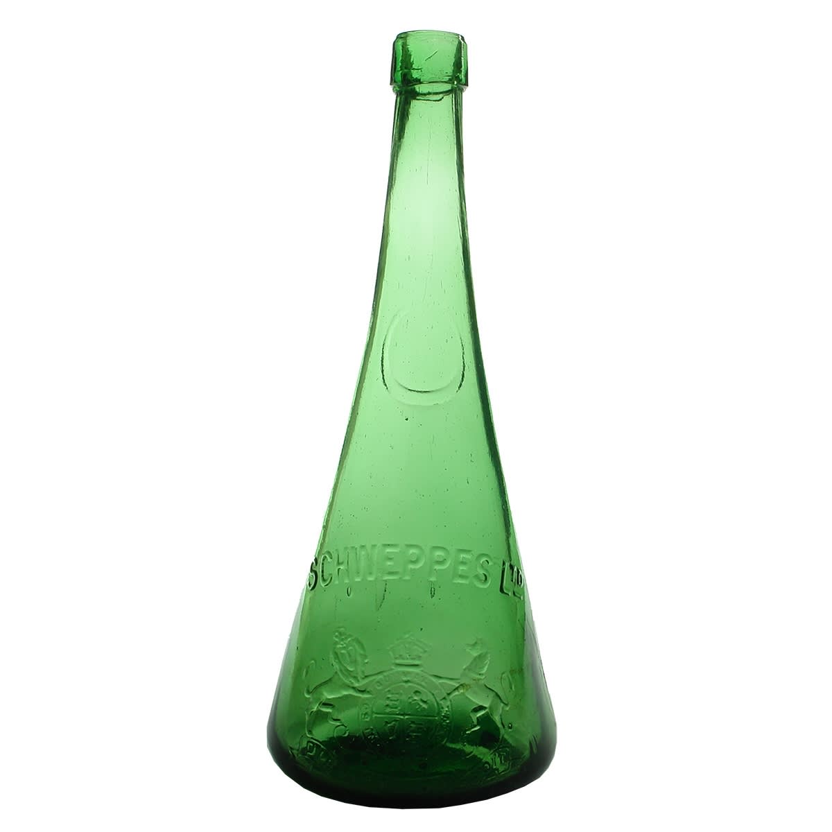 Cordial. Schweppes Ltd. Coat of Arms. Green Conical type.