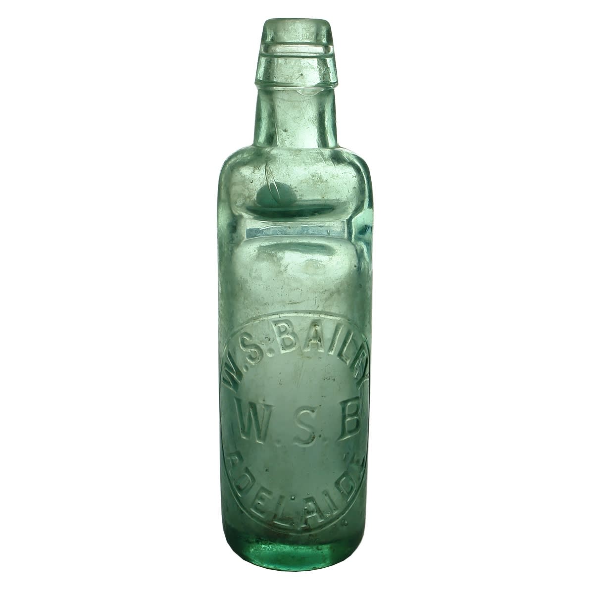 Codd. W. S. Bailey, Adelaide, W. S. B. All Way Pour. Aqua. 10 oz. (South Australia)