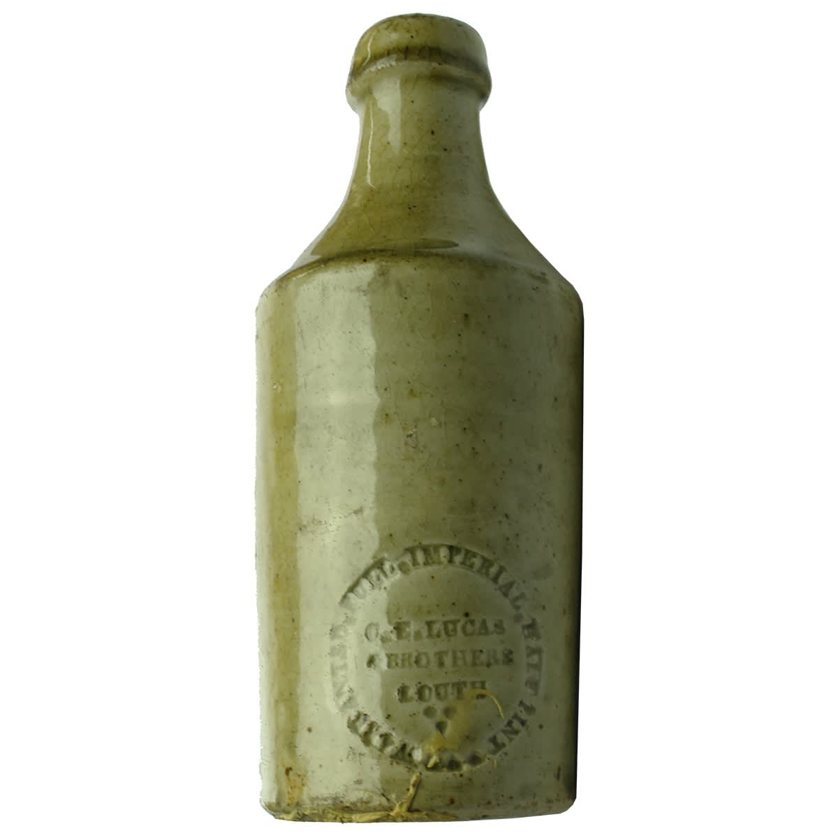 Beer. C. E. Lucas & Brothers, Louth. Impressed. Honey glaze. 1840s. (Lincolnshire, United Kingdom)